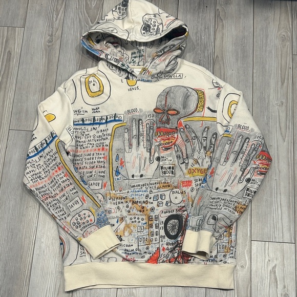 H&M Other - Who Decides War x Basquiat x Ev Bravado Graffiti Hoodie Unisex Medium